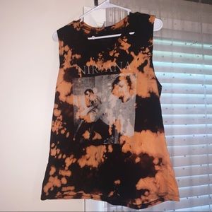Bleach Dye Acid Wash Nirvana Distressed Tank